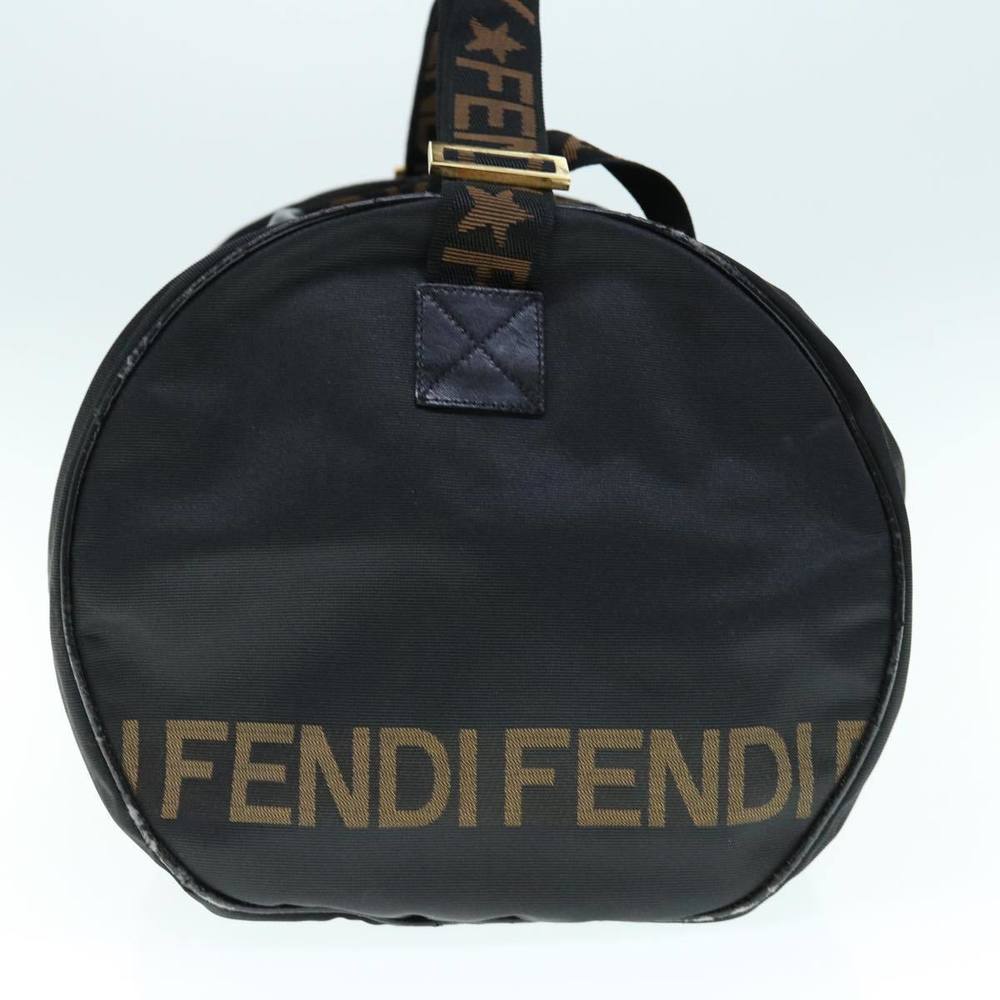 FENDI Boston Bag Nylon 2way Black Brown Auth bs11573 - Picture 4 of 16